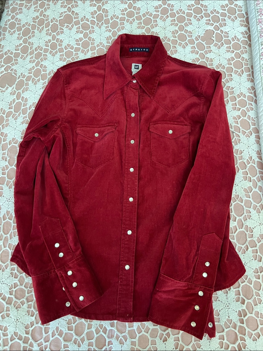 GAP Red Corduroy Button-Down Shirt